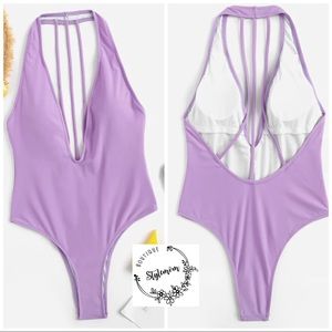Open Back Plunge One Piece Swimwear LAST PIECE